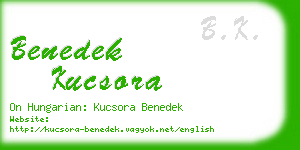 benedek kucsora business card